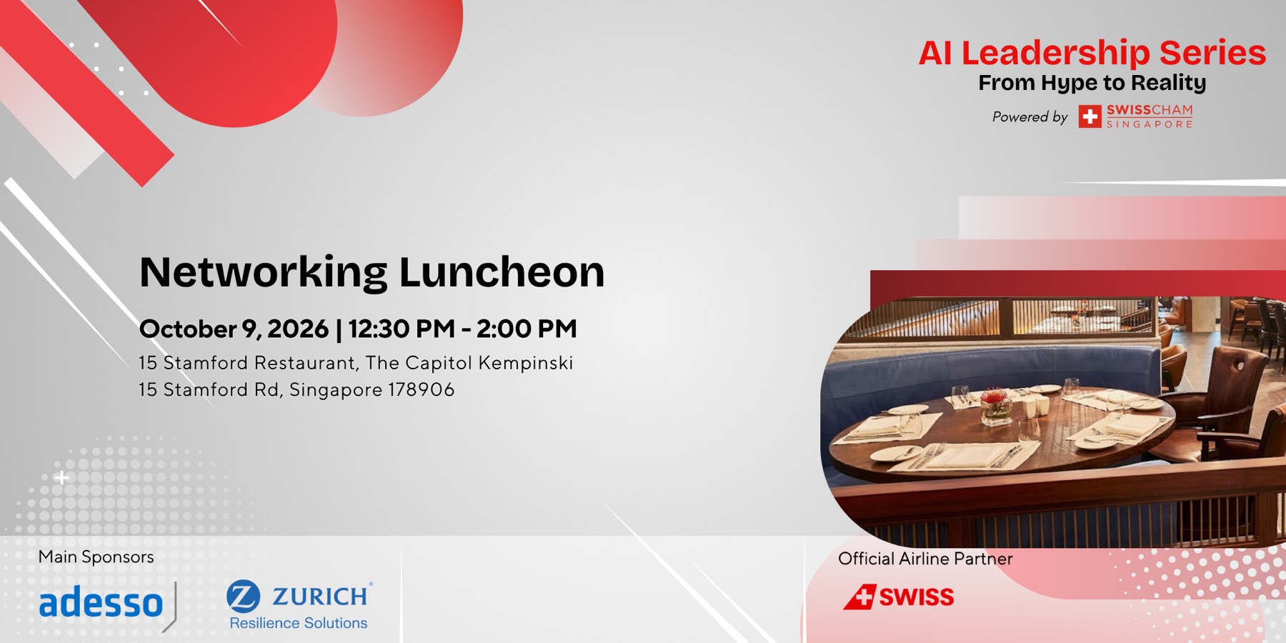 Event card for the series networking luncheon